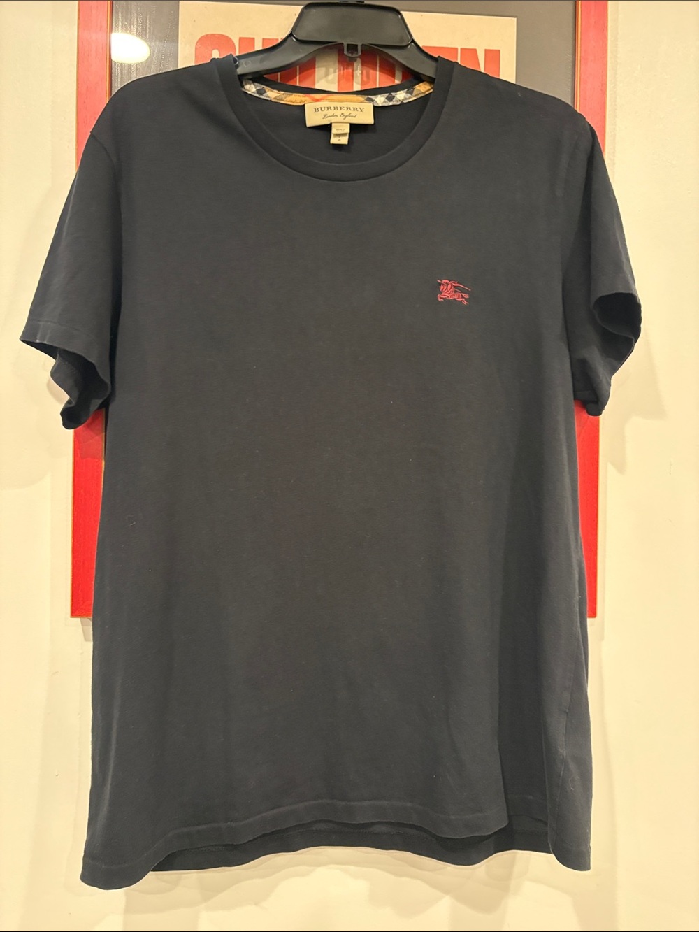 Mens Burberry Blk Cotton Crewneck Tee, Size Lg, slim, Excellent pre owned cond! - Picture 2 of 10